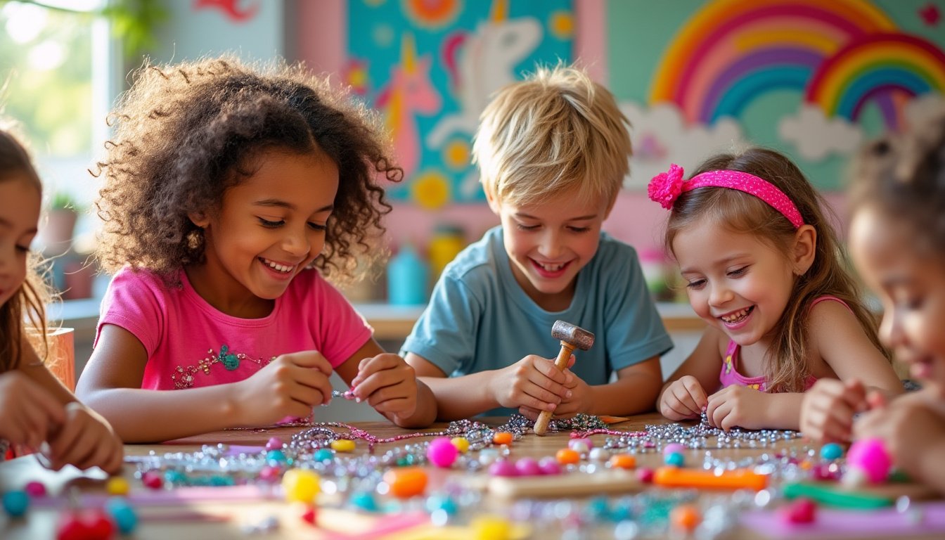 découvrez l'univers fascinant de la bijouterie diy, une activité créative et ludique qui permet aux petits de s'initier à l'art de créer leurs propres bijoux. stimulez leur imagination et leur dextérité tout en passant des moments joyeux en famille.